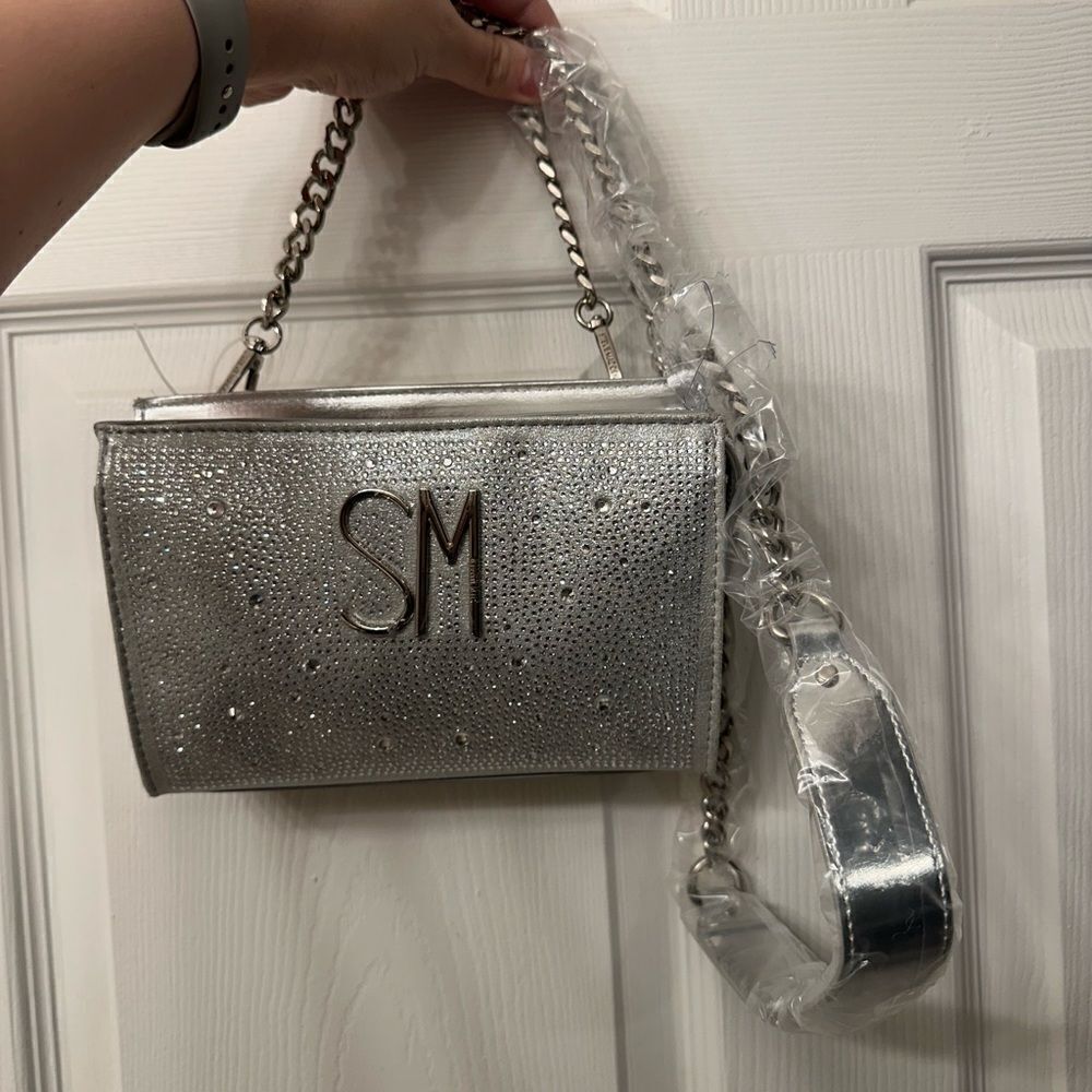 Steve Madden Rhinestone Silver Crossbody Bag - Picture 3 of 3